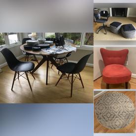 MaxSold Auction: This online auction features chairs, dressers, dining table, bicycle, bowls, cups, dining chairs and tables, bed frames, lamps, rug and much more!